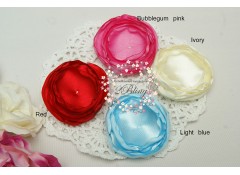 Satin Singed Flower (No center), 6cm, 1 pc